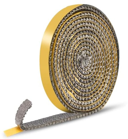 Senbos Kamin Dichtband, Ofen Dichtungsbänder Glasfasern Hitzebeständig bis 550°C, Selbstklebend Kamindichtung für Kamin, Ofenrohr, Rauchrohr, Kamintür, Smoker, Ofen, Kaminof Dichtung (3mm × 10mm × 2m)