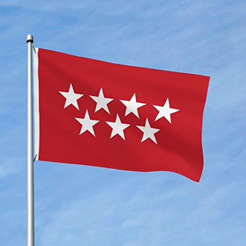 Bandera de la Comunidad de Madrid Bandera de 3x5 pies Bandera decorativa al aire libre duradera de doble cara Banderas de poliéster para el hogar Patio Césped Bandera de bienvenida