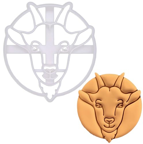 BAKERLOGY Emporte-pièce Visage de Chèvre - Conception détaillée d'emporte-pièces pour la pâtisserie et l'artisanat, adaptée au fondant, à la pâte, à l'argile