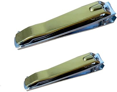 Set von 2 Professioneller Nagelknipser mit Gravur 8 cm / 5,5 cm - Metal Gold