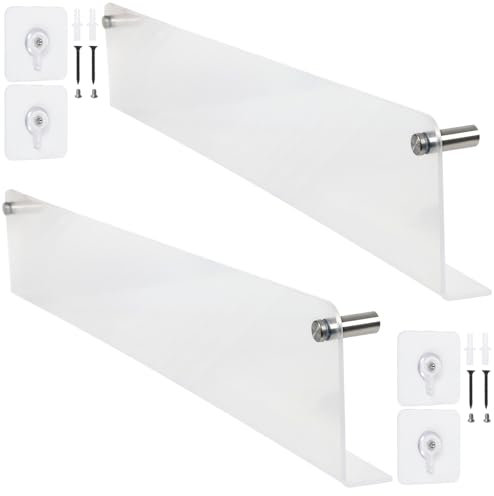 2 Stück Acryl Zeitschriftenständer,Modern Hängend Bücherregale,Broschürenhalter Zur Wandmontage Literaturständer Schallplattenregal Display Regal,Zeitungsständer Wand Kleben oder Bohr,Prospekthalter