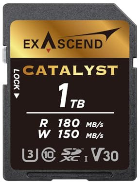 Exascend Catalyst 1TB SDXC UHS-I V30 Memory Card 4K UHD up to 150MB/s Write Speeds, UHS-I, Class 10, U3, V30 Camera Memory Card (UHS-I V30, 1TB)