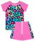 JiAmy Girls Swimming Costume Kids Two Piece Short Sleeve Swimsuit UV Sun Protection Swimwear Summer Beach Bathing Suit 10-12 Years