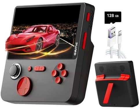 NULA E5 Retro Handheld Spielkonsole mit 20.000 Spielen/128G TF-Karte Linux System Support 13 Simulatoren 5-Zoll-IPS-HD-Bildschirm Tragbare Pocket Arcade Videospielkonsole