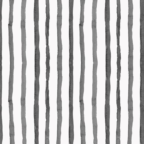 JOLIHOME Black Striped Self Adhesive Wallpaper Peel and Stick Contact Paper Removable Vinyl Film for Wall Furniture Drawer Waterproof Thickened 44.5x500cm