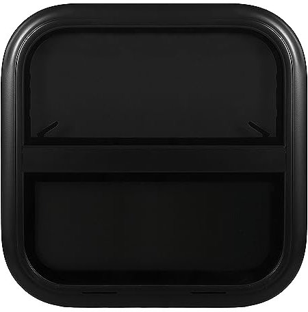 Marco de aleación de aluminio recubierto negro con polvo RV ventana corredera vertical con anillo de goma, vidrio tintado de 4 mm, red (para 33-38 mm/1,3-1,5 pulgadas