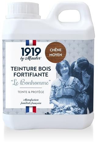 1919 by MAULER - Teinture bois, meuble & parquet Le Bonhomme - Chêne Moyen - 2,5L - Protège contre les taches grâce à un fond dur intégré