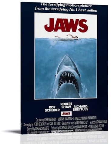Jaws Movie Art Poster Dekorative Malerei Leinwand Wandkunst Wohnzimmer Poster Schlafzimmer Malerei,Wandkunst Bilddruck Moderne Familienzimmer Dekor 24x36inch(60x90cm)
