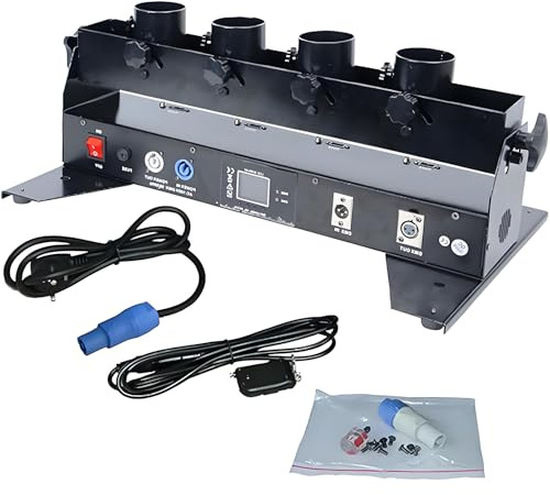 GIZMIT Lance-confettis électrique,Machine à confettis colorés,Canon à confettis électrique à 4 Coups,télécommande pour Spectacles de Noël,discothèques,Clubs,Festivals,Couverture à Distance