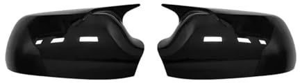 SeitenspiegelAbdeckungen Für Mazda 2 Demio 2002–2007 Für 3 BK 2003–2009 Für 6 GG 2003–2008 1 Paar Chrom-Auto-Außenrückspiegelabdeckung Auto Spiegelkappen(Bright black)