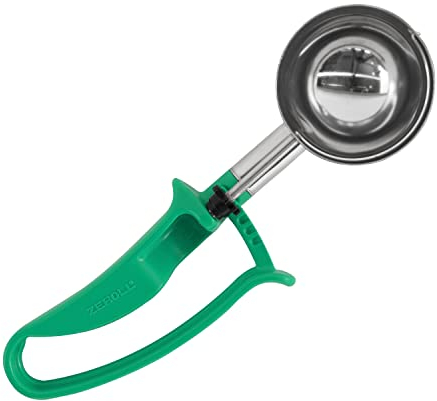 Zeroll 2012 Universal Standard Length EZ Disher Food Portion Control Scoop Designed for Right or Left Hand Use Dishwasher Safe NSF Approved, Aluminum, Green