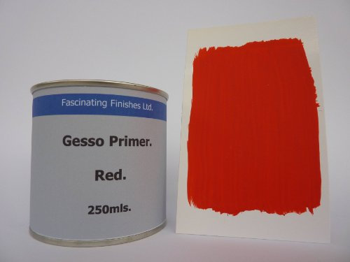 1 x 250ml Red Gesso Primer for Canvas Wood Card for Oil/Acrylic Paints Jesso