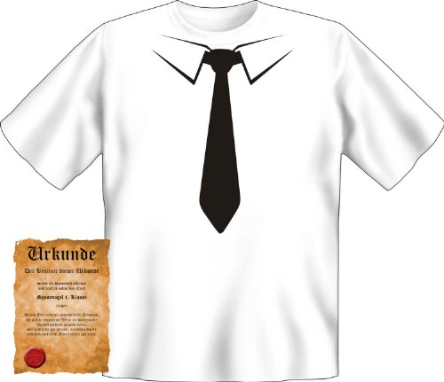 bedrucktes Karneval T-Shirt + Urkunde: Schwarze Krawatte - Coole lustige Fasching Herren Shirt Fastnacht Fun Geschenk
