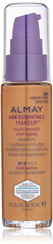 Almay Age Essentials Anti-Aging LSF Foundation, Medium Deep, 1 Ounce Fluid