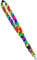 Moose Pet Wear Print Lanyard - Satin Keychain Necklace with Side Release Buckle and Snap, ID Badge Holder - 3/4 Inch, Groovy Rainbow Peace Sign Pattern