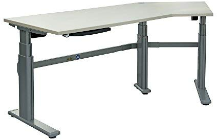 Dila GmbH Schreibtisch Winkelschreibtisch Eckschreibtisch ergonomisch elektrisch höhenverstellbar (Ahorn)