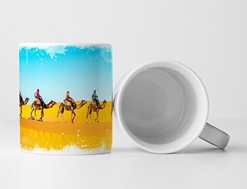 Eau Zone Fotokunst Tasse Geschenk Kamel Karawane – Fotografie Sahara Wüste