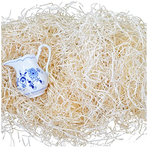 3kg Bio Holzwolle natur | Fichte PEFC-zertifiziert | Füllmaterial/Dekowolle für Präsentkorb o. Geschenkverpackung | Polsterwolle für sensible Produkte | alternativ Gartenholzwolle/Erdbeerwolle