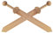BestSaller 1109 Römer Schwert aus Holz mit gedrechseltem Griff, 57cm, Natur (2 Stück)