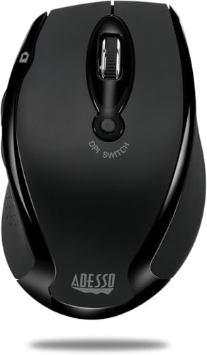 Adesso Wireless ergonomic optical mouse, Black, iMouse M20B