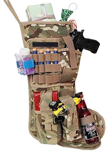 Beyond Your Thoughts Taktisch Nikolausstrumpf Weihnachtsstrumpf Deko Kamin Christmas Stocking Nikolausstiefel zum befüllen und aufhängen groß Ideale Weihnachtsdekoration