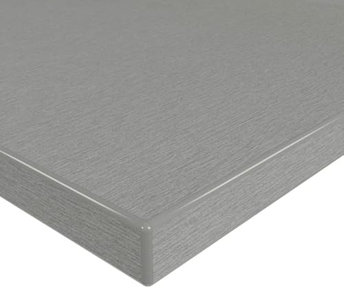 MySpiegel.de Tischplatte Holz Zuschnitt nach Maß Beschichtete Holzdekorplatte Alu Geschliffen in 19mm Stärke (90 x 90 cm, Alu Geschliffen)