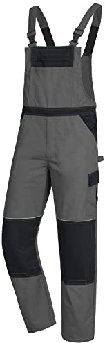 NITRAS Motion Tex Light 7522 Salopette - Pantaloni con Pettorina da Lavoro - 35% Cotone - Grigio - 50
