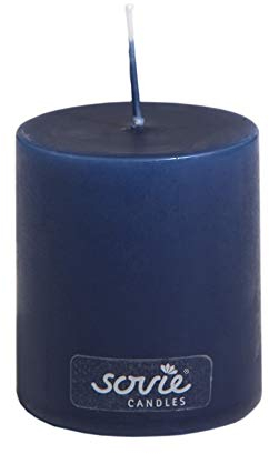 Sovie CANDLES Stumpenkerze DUNKELBLAU - Ø 50mm x 60mm – ca. 16 Std. Brenndauer – Duftfreie Dekokerze für Tischdeko, Hochzeit, maritime Feste & stilvolle Abende