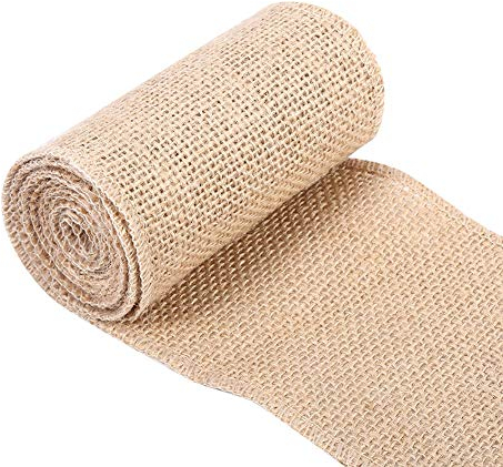 Juteband Tischläufer - Dekoband aus Natürlicher Sackleinen für DIY, Handwerk, Vintage Hochzeit und Zuhause (10x200cm)