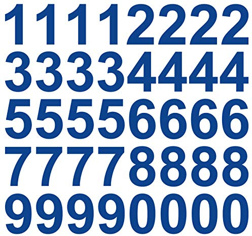 kleb-Drauf | 40 Zahlen, Höhe je 10 cm | Blau - matt | Autoaufkleber Autosticker Decal Aufkleber Sticker | Auto Car Motorrad Fahrrad Roller Bike | Deko Tuning Stickerbomb Styling Wrapping