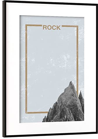 artboxONE Poster mit Rahmen Schwarz (Metallic) 60x40 cm Rock (Grey) von Sasha Lend - gerahmtes Poster