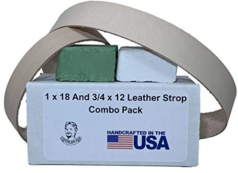 TAMROD HOLDINGS LLC 3/4 x 12 and 1 x 18 Leather Sharpener Combo Pack - Fits Ken Onion Worksharp WSKTSKO and Ken Onion Blade Grinder Attachment WSSO81112. Green and White Buffing Compound Included
