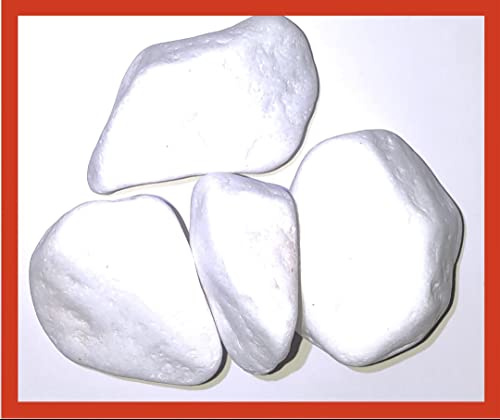 Weißer Kieselstein, glänzend, Marmor, Thassos. Großer Durchmesser 4,00 – 8,00 cm. Verpackung Material ist natürlich und kann daher die Farben von Cose Vicine Typ der Erde absorbieren, 7,00 kg.