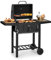 KLARSTEIN Meat Machine - Grill à Charbon de Bois, BBQ-Grill, Fumoir, Surface de Cuisson 45 x 32,5 cm, Système d'aération, Cheminée, Thermomètre intégré, Foyer réglable en Hauteur - Noir