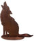 Gartendeko Heulender Wolf, H: 72cm im Rost Design, Rostfigur für den Garten