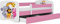 WFL GROUP Rosa Kinderbett Mit Matratze Pink 70x140 80x160 80x180 cm Kinderbett Mit Rausfallschutz, Jugendbett, Schublade und Lattenrost - Für Jungen und Mädchen - Zoo - 180x80