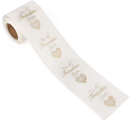 ewtshop® Freudentränen Aufkleber, 100 Stück, Sticker transparent, 5 cm Durchmesser für Freudentränenkuverts Grußkarten Hochzeitskarten UVM