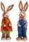com-four® 2X Conejito de Pascua de Paja Hecho a Mano - Conejito de Pascua Decorativo para decoración de Pascua - Figuras de Paja para Pascua - Figuras de Conejo 44 cm (02 Pieza 44cm Mujer + Hombre)