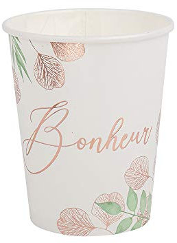 artifêtes 8 GOBELETS Carton Bonheur BOTANIQUE 25CL Rose Gold