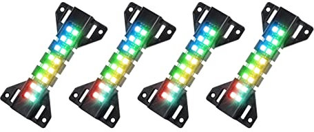 LED Flashing Emergency Strobe Light Dream Color 4Pcs Car Front Grille Lights - Smartphone APP Control/DIY Color/Music/Timing/Flashing Modes Grill Light for Car Truck SUV Trailer (Dream Color-4Pcs)