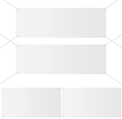 4 Stück große, leere Banner, weißes Wandbanner, Polyester-Oxford-Tuch, Banner zum Aufhängen, DIY-Banner mit Seil zum Aufhängen für Innen- und Außendekoration (6 x 1,2 m, 6 x 1,8 m)