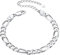 Suplight Bracciale Argento 925 Donna Catena Figara Regolabile 5mm Lunghezza 16+5 cm Bracciale Argento 925 Donna Rigido Bracciale Donna Argento Regolabile