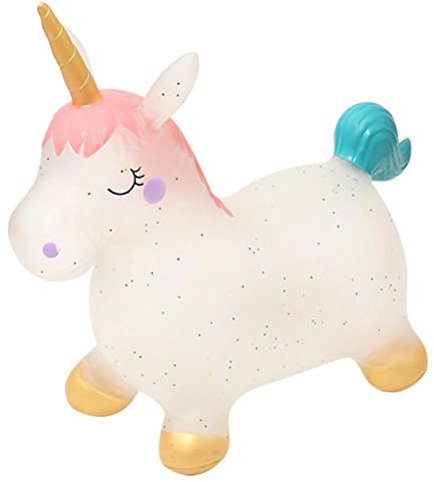 TBEONE Jouet licorne, trémie de licorne gonflable avec pompe, pour enfants à partir de 3 ans – Pompe incluse, couleur transparente