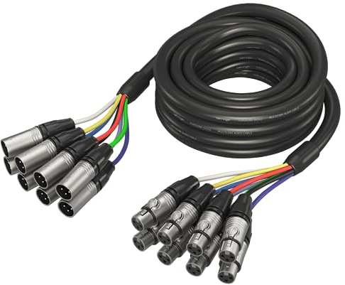Behringer GMX-500 Gold Performance Cable multinúcleo de 8 vías de 5 m (16,4 pies) con conectores XLR
