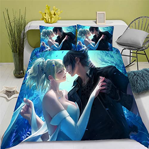 SMNVCKJ Bettwäsche Anime Final Fantasy Bettbezug-Set, Hautfreundliche, Haltbare Mikrofaser, Geeignet Für Kinder Jungenbettwäschesets (6,135 * 200)
