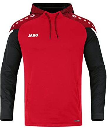 JAKO Kinder Kapuzensweatshirt Performance, Rot/Schwarz, 152