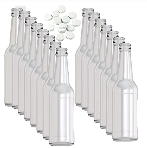 Pack 15 botellas de cristal de cerveza para alimentación 330ml chapa incluida,reutizables,