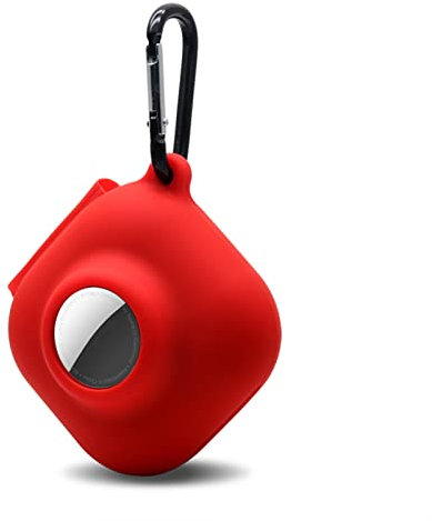 Silicone Case for Beats Fit Pro in-Ear Bluetooth Earbuds with Airtag Holder,Premium Soft Skin Cover Shock-Absorbing,Anti-Scratch Protective Case with Keychain (Red)