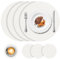 APLKER Platzsets Leder 4er Set, 33cm Tischsets Abwaschbar Lederoptik Kunstleder Wasserdicht Platzdeckchen und Untersetzer für Küche Speisetisch, Weiss