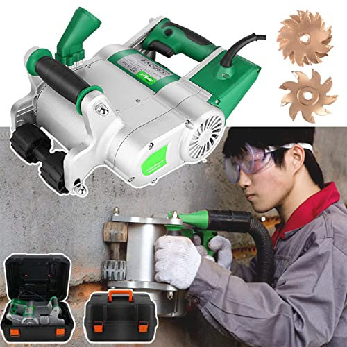 SATSAT Electric Wall Chaser, 35MM/25MM 1100W Wall Slotting Machine Concrete Wall Cutting Machine With Toolbox, 1600RPM, 20-30mm Grooving Depth Adjustment, Hangable Design,25mm/35mm